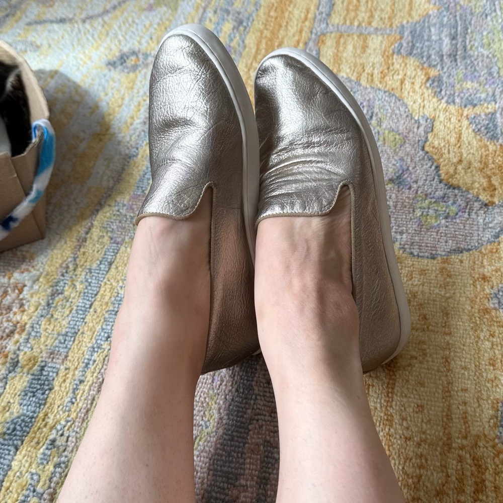 Birdies Gold Leather The Swift Slip On Sneaker 7.5